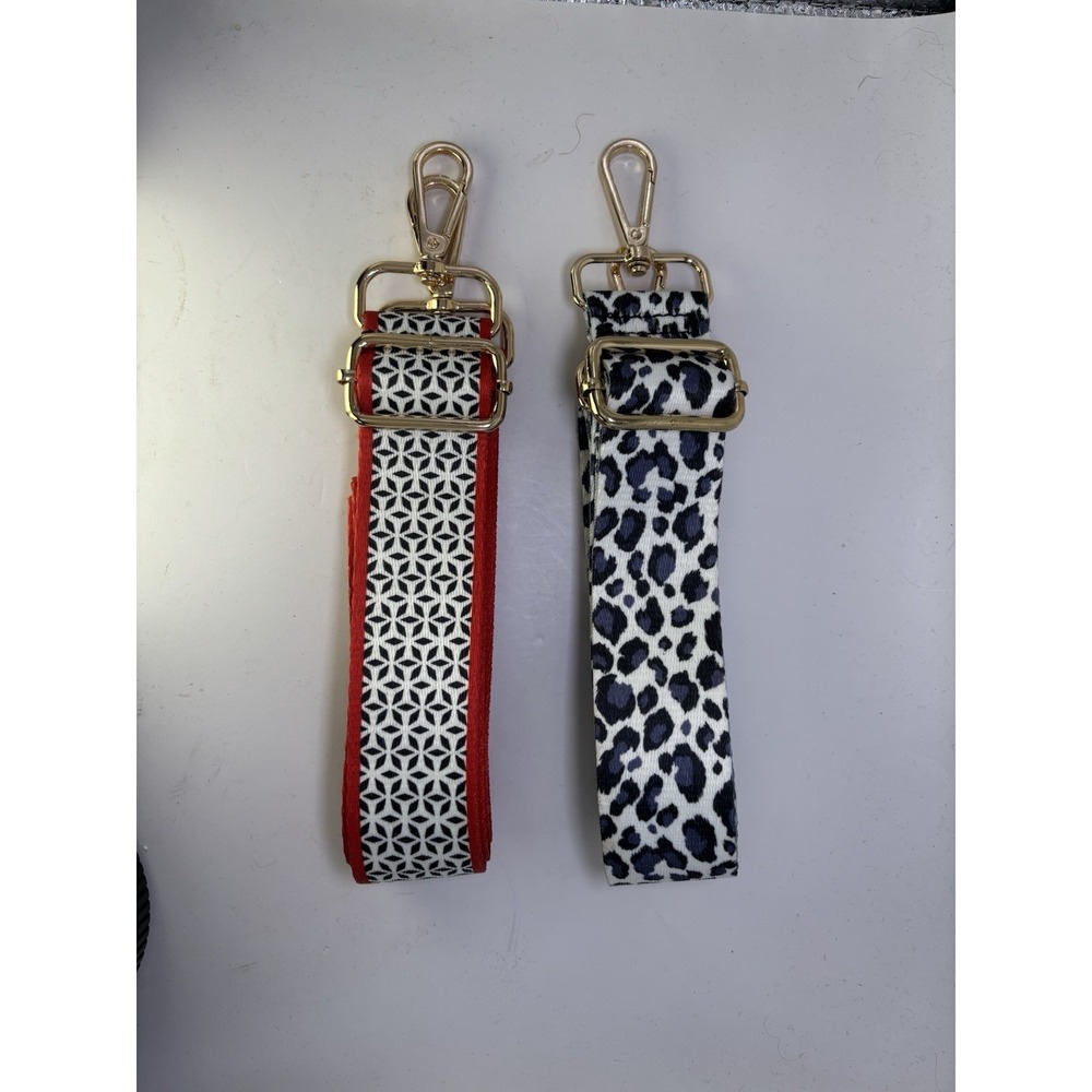 Black/Red 1.5" Adjustable Replacement Purse Crossbody Strap Bundle w/Gold Hrdwre - Picture 2 of 4